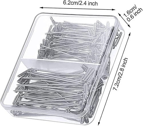 Miniatura 3 de 150 pines en T para bloquear tejer, modelar, hacer pelucas y manualidades, acero inoxidable niquelado con caja de almacenamiento (1.5 pulgadas, 2
