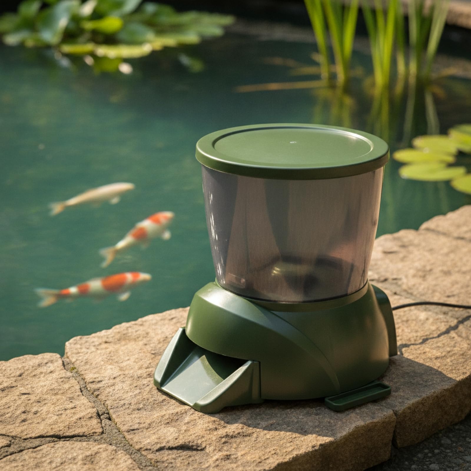 Nourrisseur Automatique Poissons Programmé Distributeur Pratique pour Étang