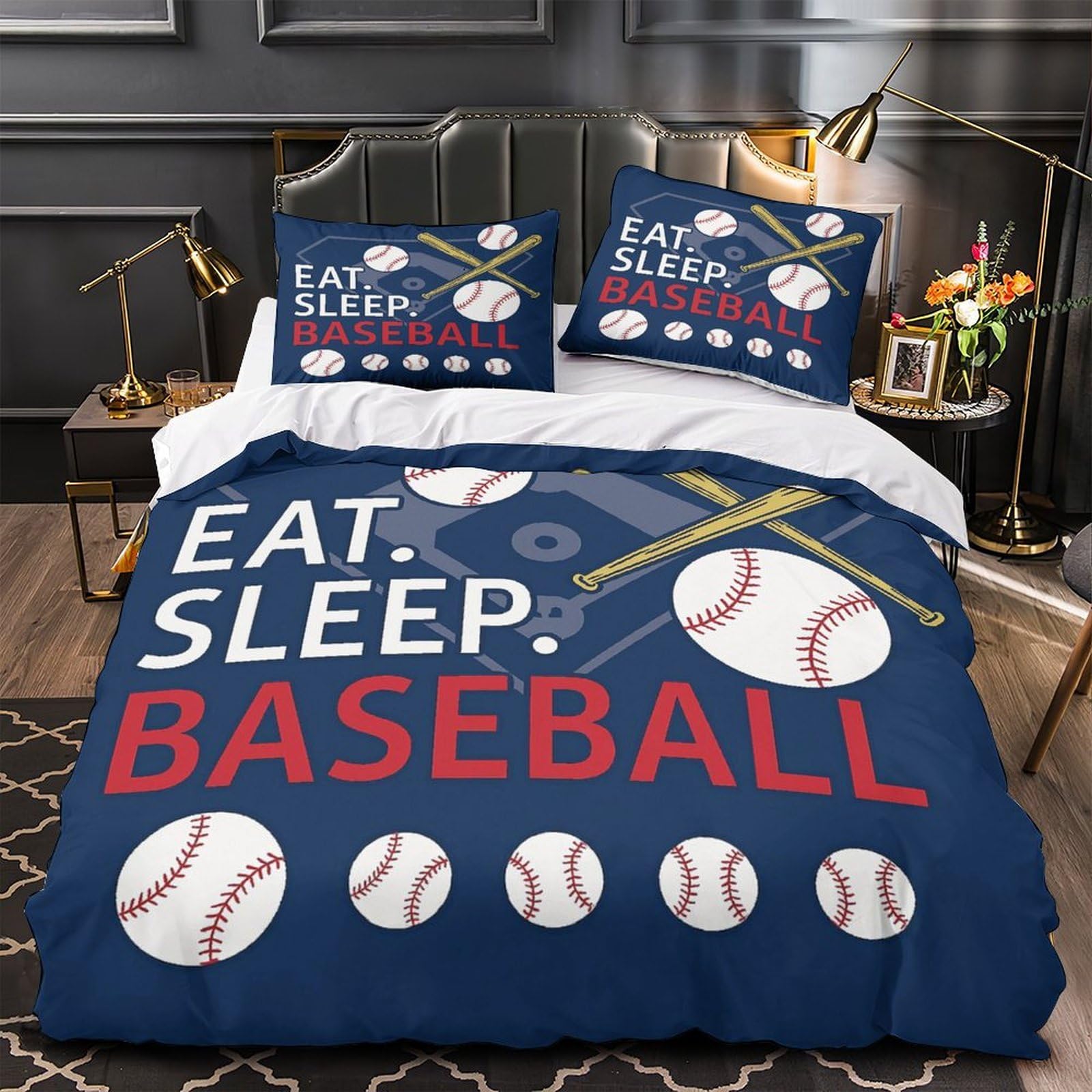 Parure lit baseball hypoallergénique contre la transpiration nocturne