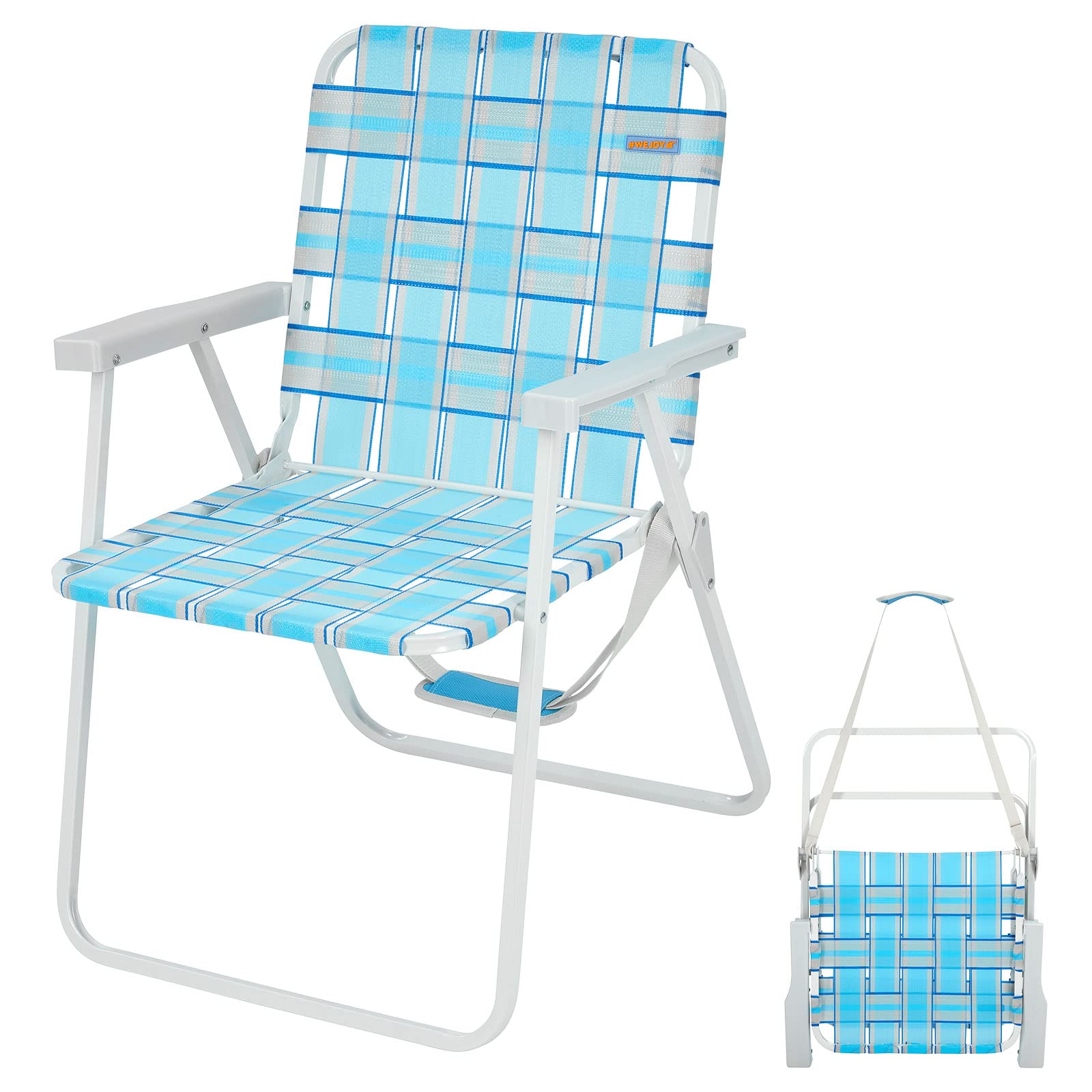 Photo 1 of #WEJOY Folding Webbed Lawn Beach Chair - Heavy Duty Portable Outdoor Chair