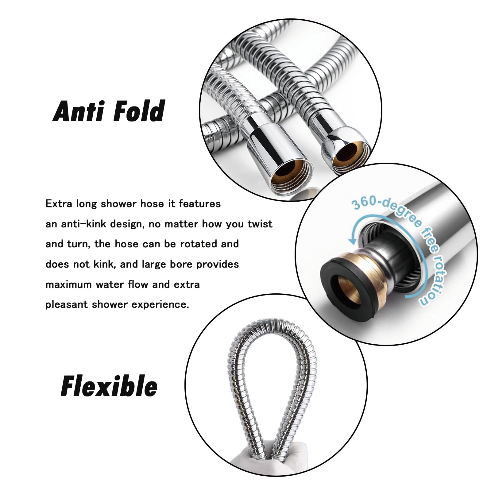Universal Replacement Hose, 2m/78.74" Extra Long, Anti-Kink, Super Pressure Resistance - Image 3