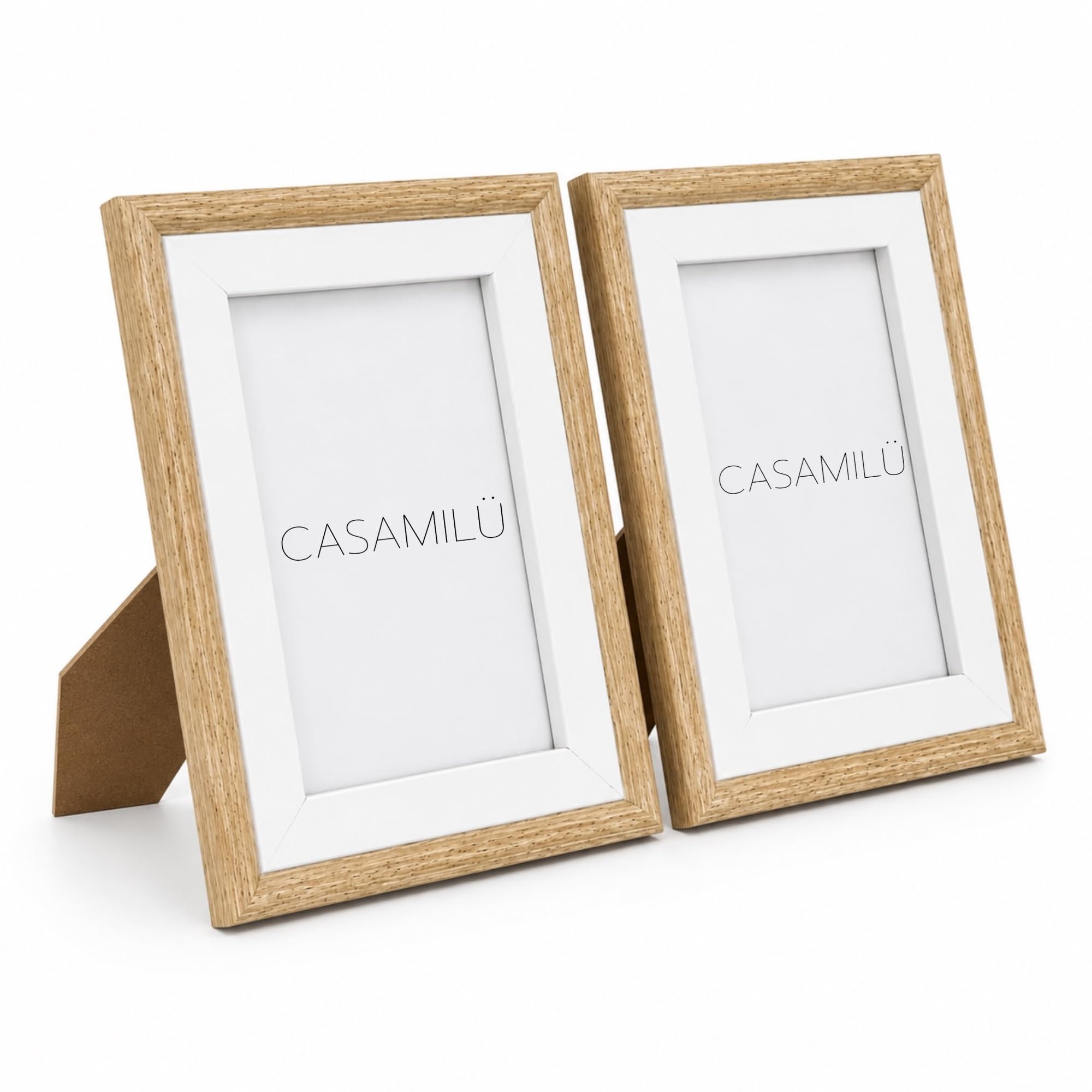 Kit 2 Porta Retrato Madeira 15x20 Borda Branca CASAMILU Ouse Clear MM | Madeira MDF