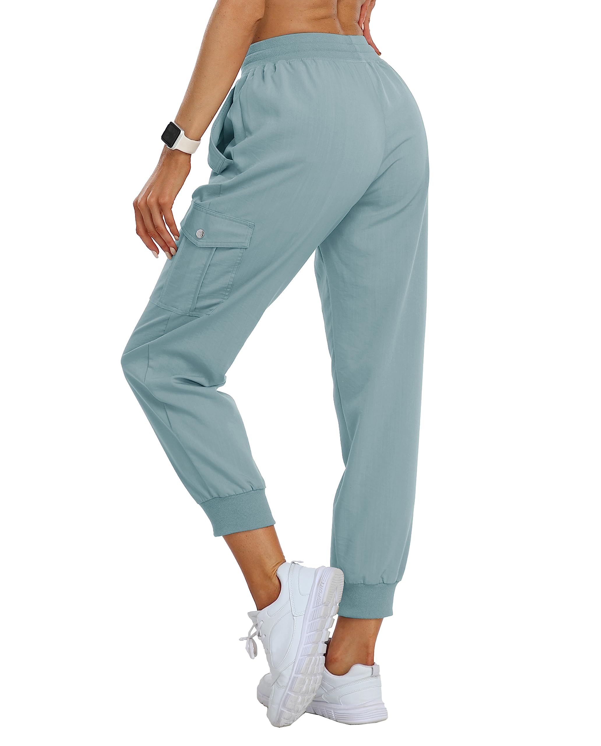 Pantalon Cargo Femme Pantalon de Randonnée Léger Séchage Rapide Moto Travail Taille Elastique Imperméable Pants avec Poches