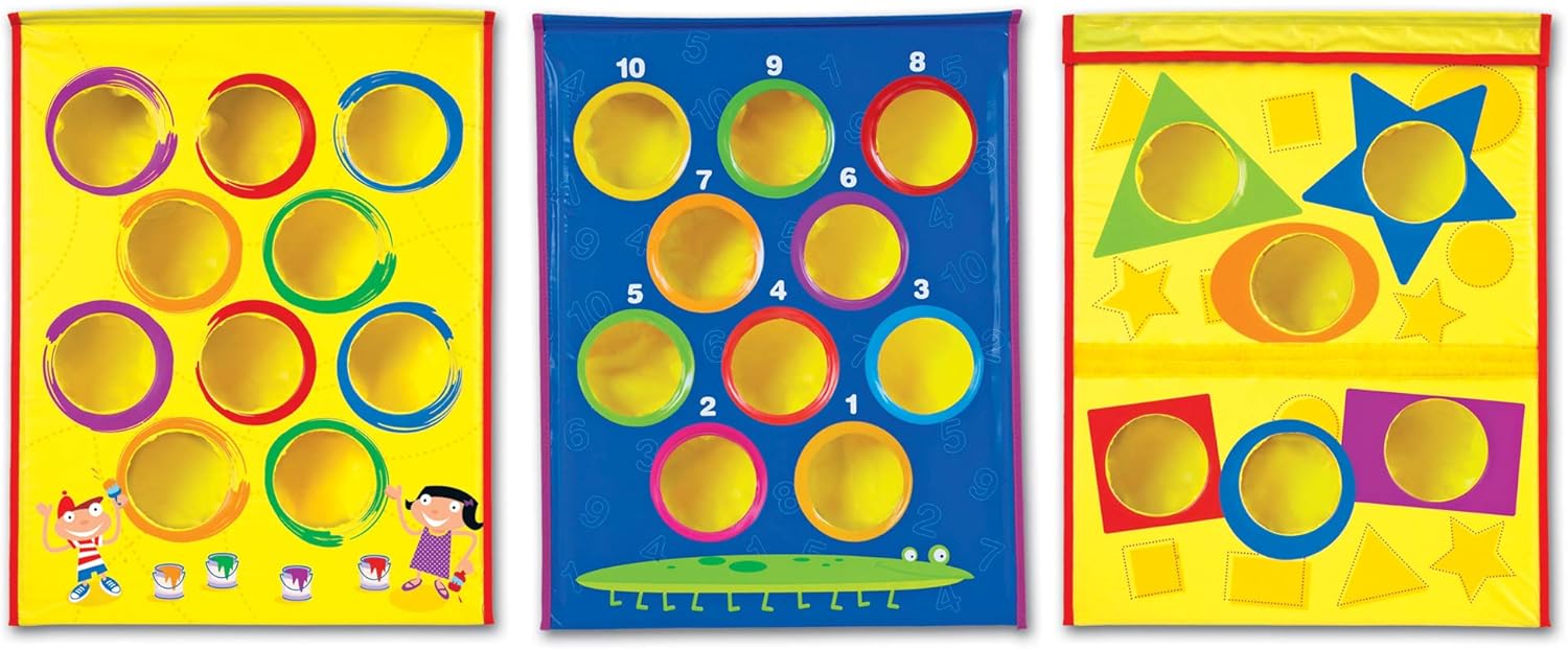 Learning Resources Smart Toss Game, 4 Different Bag Tossing Games, Bean Bag for Toddlers, Outdoor Toys, Ages 3+