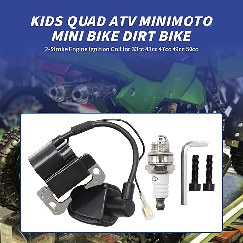 Miniatura 2 de Bobina de encendido del motor de 2 tiempos, repuesto para 33 cc, 43 cc, 47 cc, 49 cc, 50 cc, mini-moto de cross