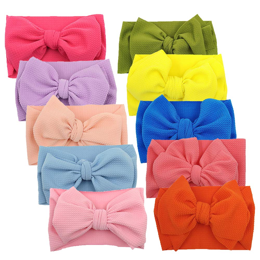 Diadema con lazo para bebé recién nacido, turbante con nudo, vinchas elásticas de nailon para el pelo de los niños - Multi color - talla única