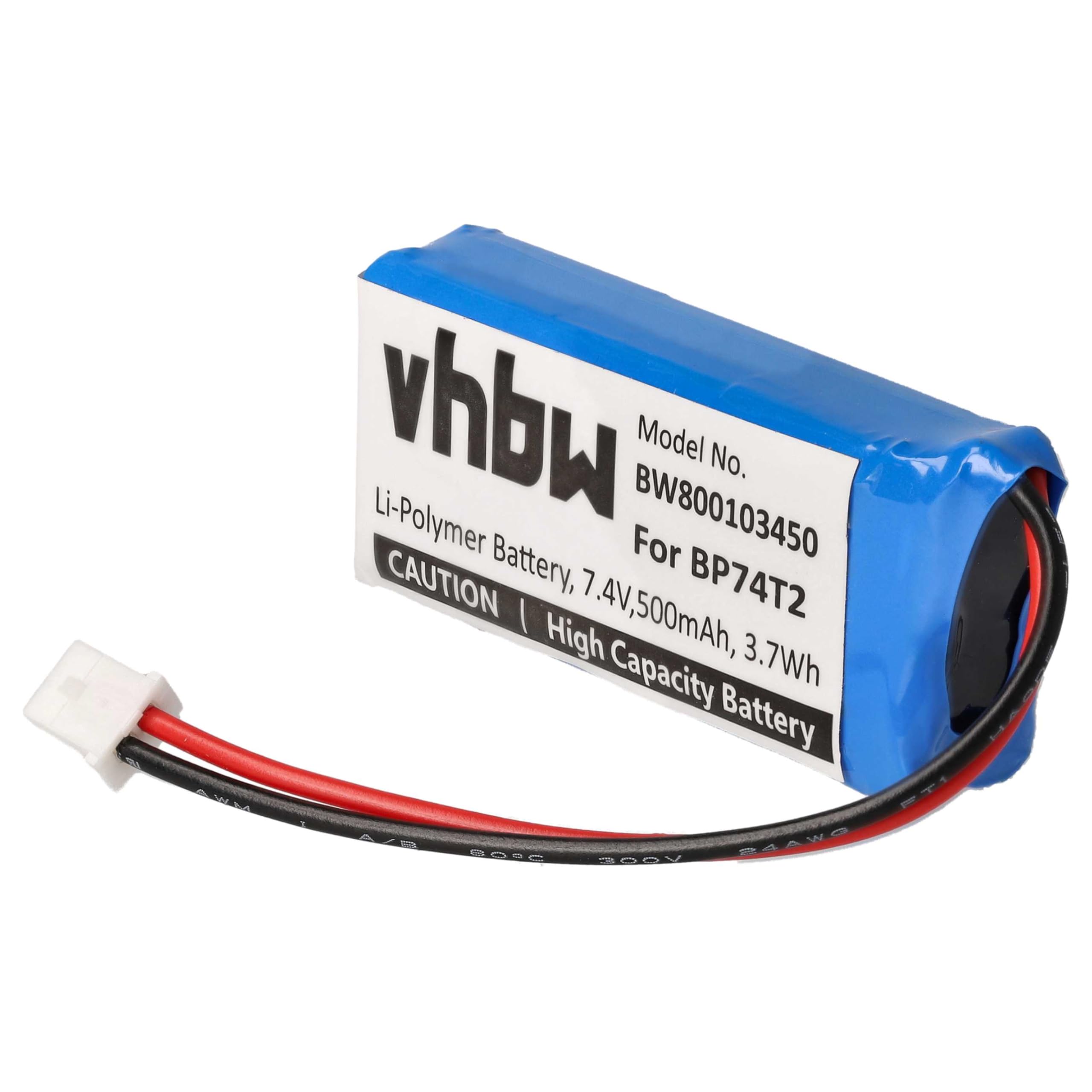 vhbw batteria compatibile con Dogtra 2302NCP, 2302NCP Transmitter trasmettitore portatile per collare per cani (500mAh, 7,4V, Li-Poly)