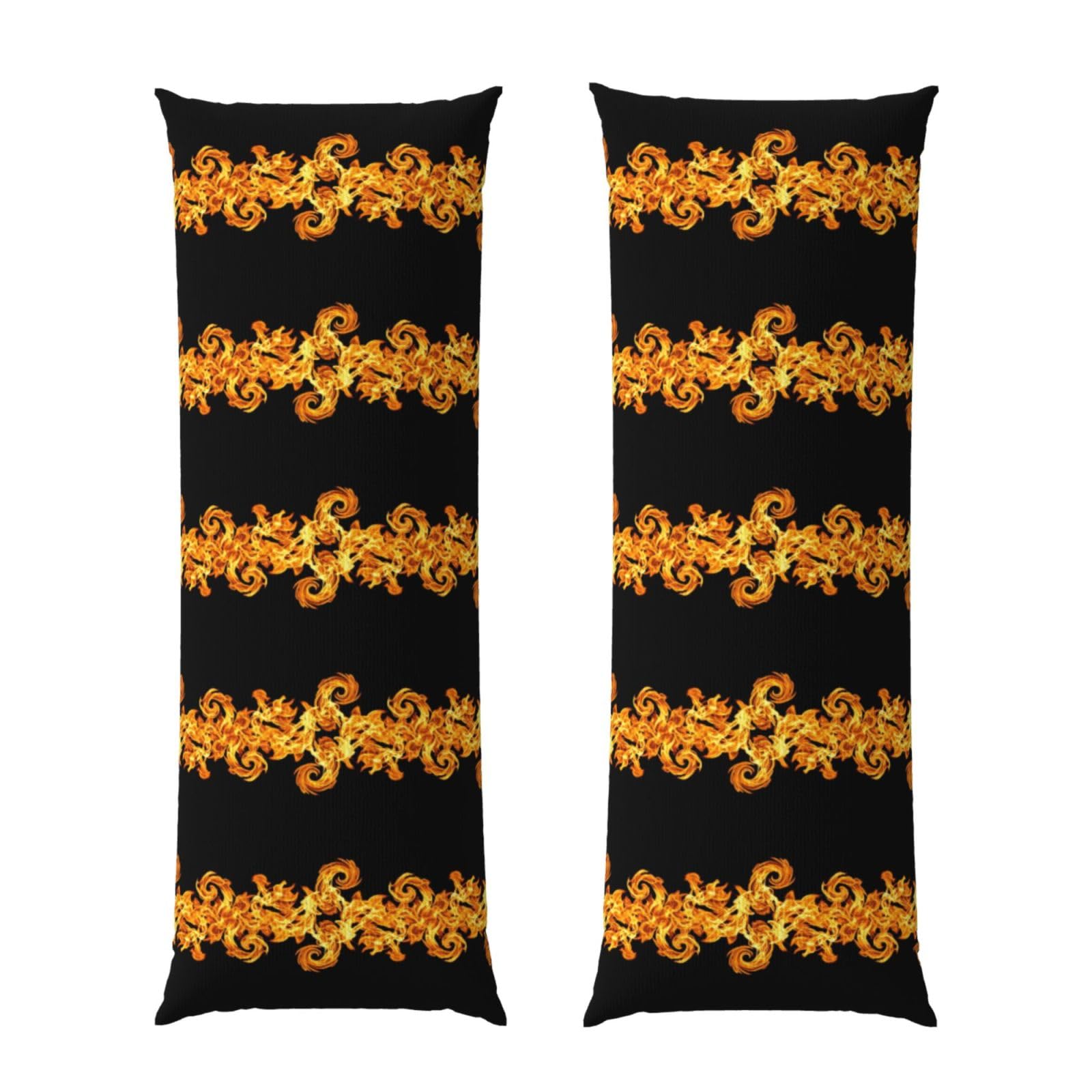 Body Pillow Protector 20x60 Burning Fire, Ultra Soft Zippered Pillow Cover, Breathable Cozy Fabric, Machine Washable for Bed Sofa Couch