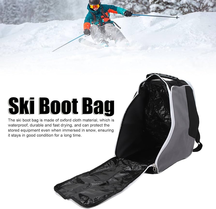 Sac à Chaussures De Ski Et Snowboard Raypontia – Tissu Oxford, Compartiment Sec/humide, Grande Capacité – 38×36×24 Cm