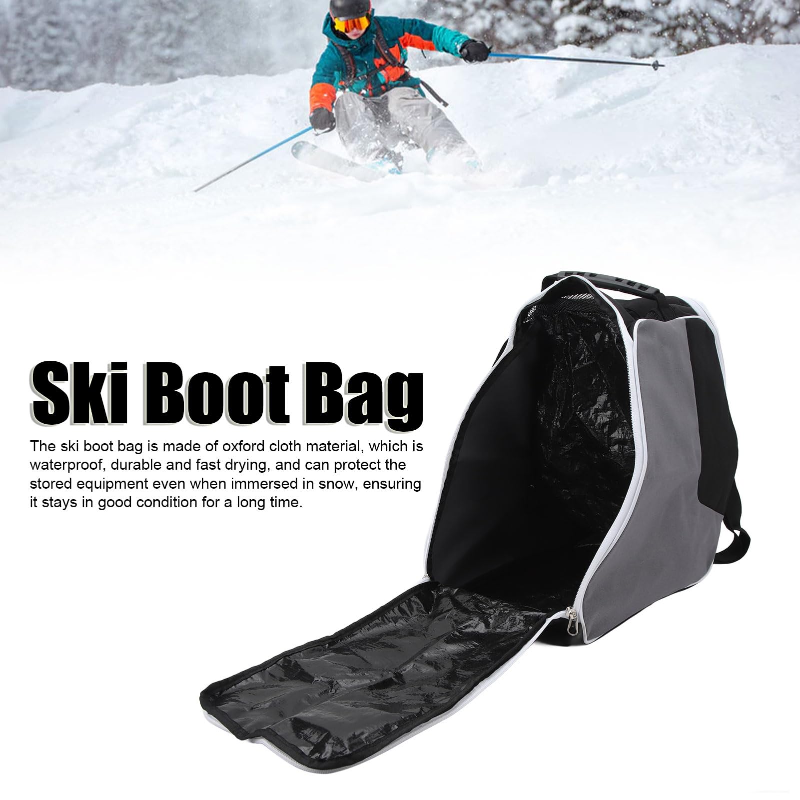 Mochila para Botas de esquí y Snowboard con Bolsa para Casco Deportes de Invierno