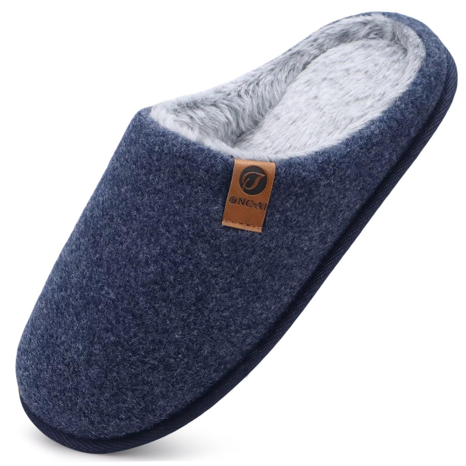 ONCAI Pantofole da Uomo Invernali, Comoda Memory Foam Calde Scarpe da Casa in Lana Con Suola Antiscivolo Taglia 40-49 EU