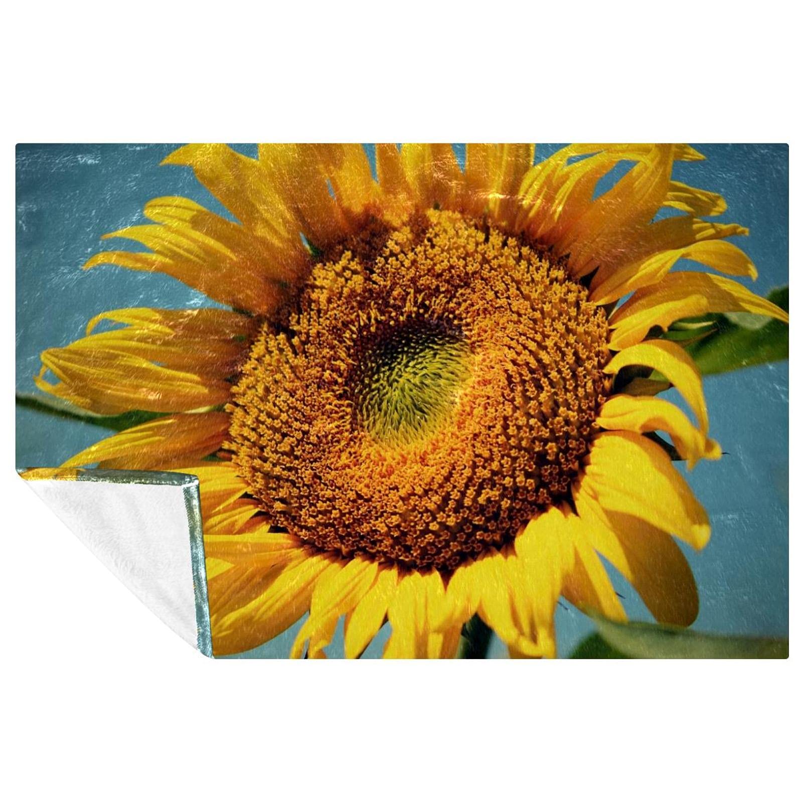 Couverture douce tournesol pour vos pique-niques et soirées canapé