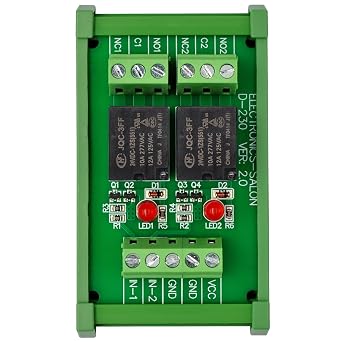 Electronics-Salon DIN Rail Mount 2 SPDT 10Amp Power Relay Interface Module, DC 24V Version.