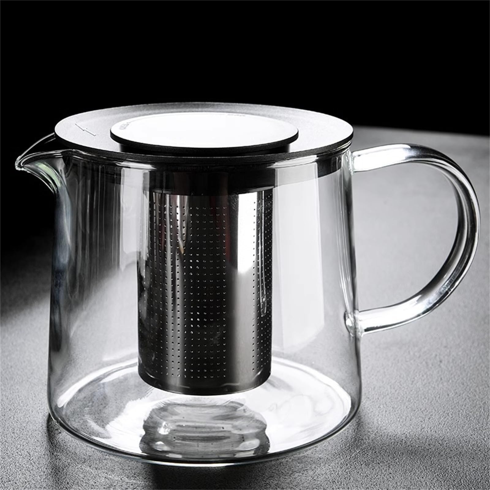 Teekanne aus Glas Teekessel mit Teezubereitung Hochtemperaturbeständiger Glaskessel Teekessel Großer Wasserkocher mit kochendem Wasser Teebrüher Teeservice Filtereinsatz Heimgebrauch(1600ML)