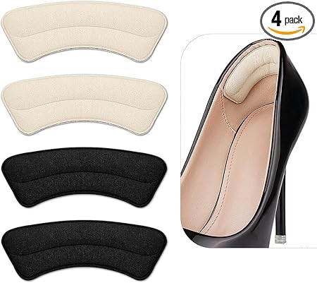 hyndrix Heel Grips Liner, Comfortable Suede Heel Insert to Fit The Shoe (2 Pairs Heel Protector Pads)