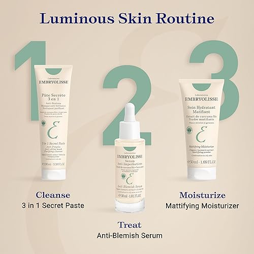 Miniatura 6 de Embryolisse Suero facial antimanchas - Tratamiento anti espinillas y cabezas negras para pieles grasas a mixtas, 1.01 onzas líquidas