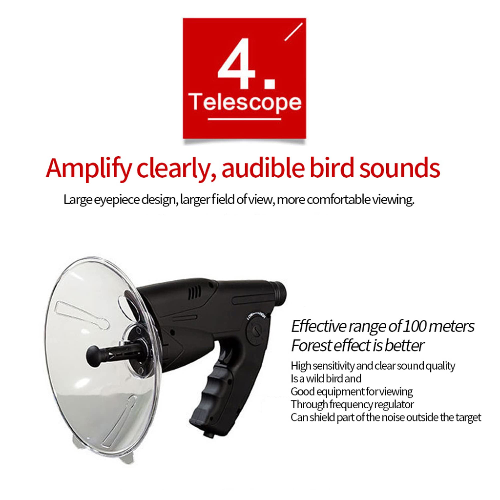 Telescopio per Birdwatching - Ingrandimento 8X Osservatore per la Registrazione dell'orecchio Il Dispositivo di Registrazione Digitale Include Cuffie per l'osservazione degli Uccelli