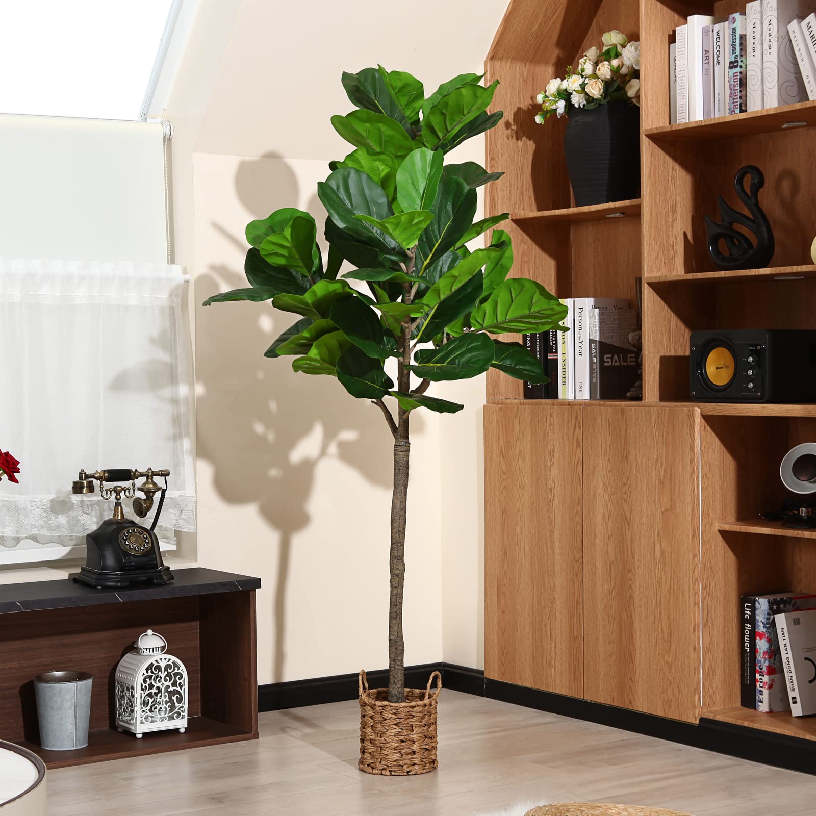 OAKRED Artificial Fiddle Leaf Fig Tree,5FT Tall Faux Plants Artificial