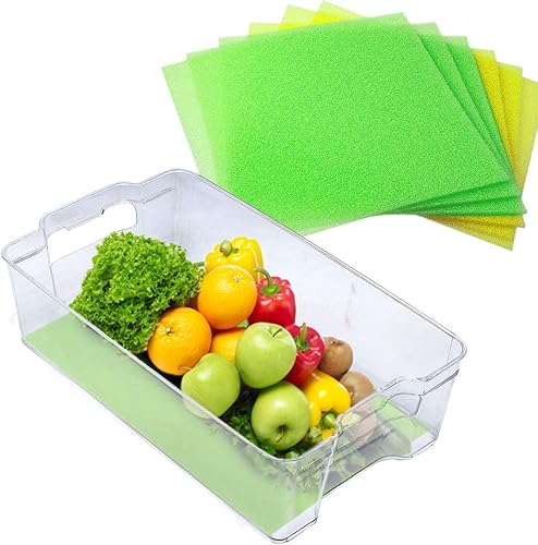 Miniatura 5 de Dualplex Revestimiento extensor de vida de frutas y verduras para cajones de refrigerador, 12 x 15 pulgadas, el paquete de 6 incluye 3 amarillos 3