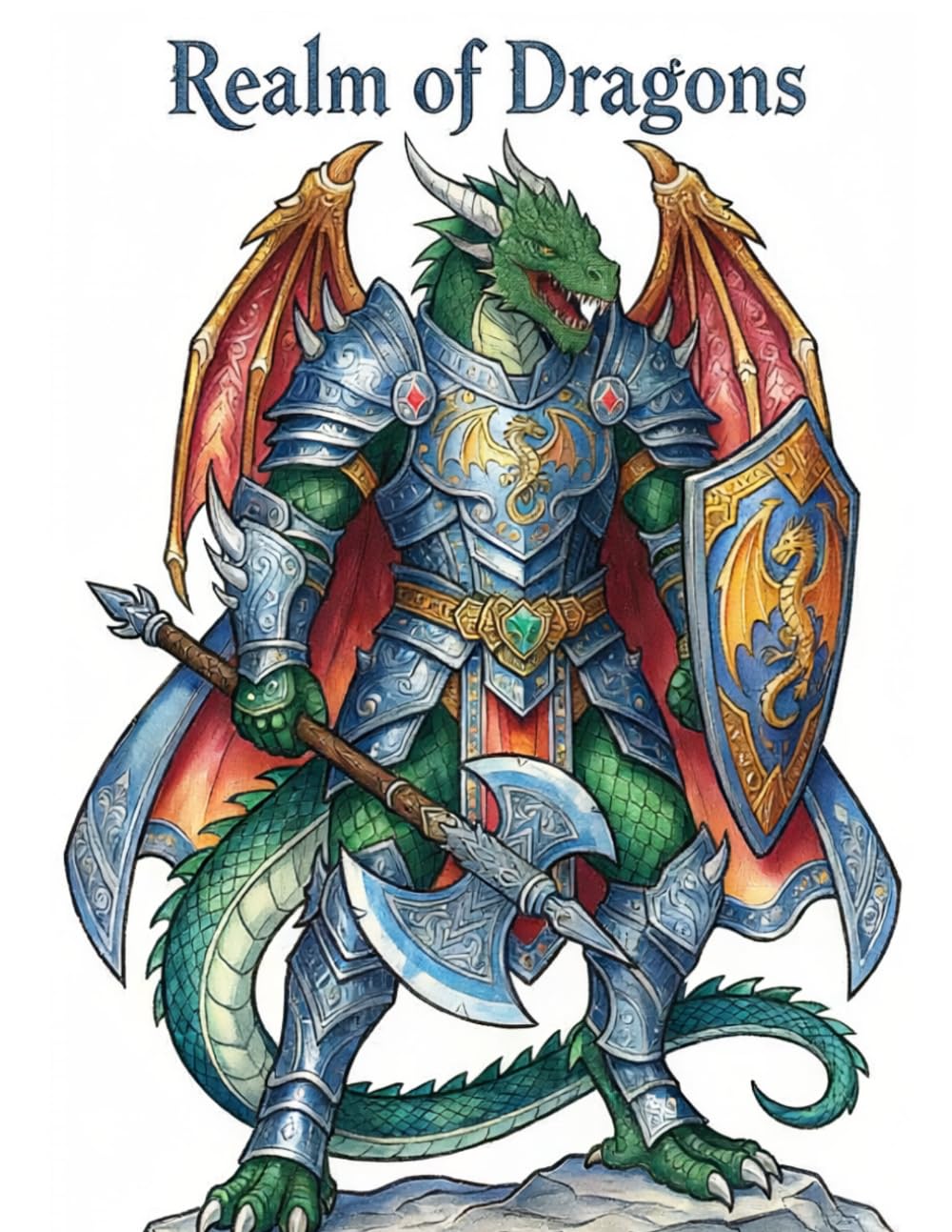 Realm of Dragons: A Fantasy Coloring Book Filled with Legendary Dragons, Magical Realms, Epic Adventures, and Enchanting Creatures