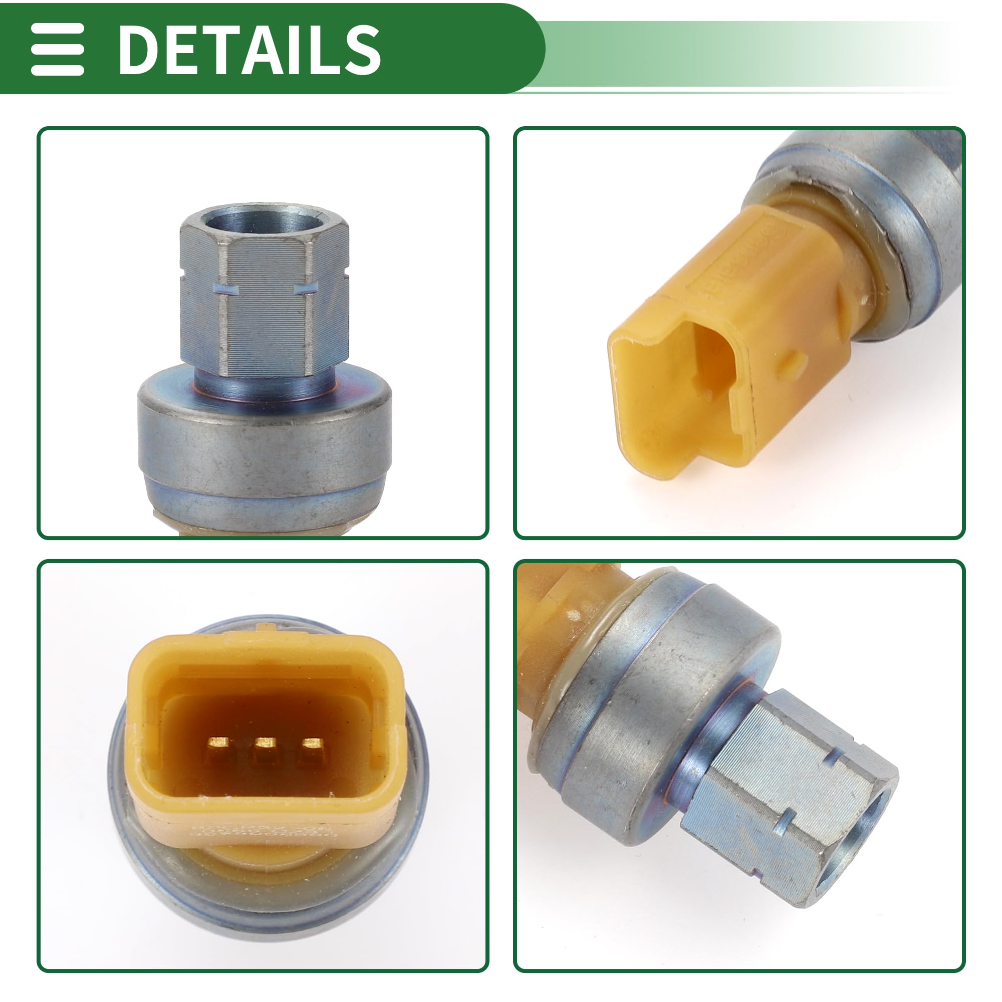 Motoforti Interruptor De Presión Aire Acond. Para Peugeot Partner 08-19 1pc | OE:9673006380, Material:Plástico/Metal, Voltaje:12V, Color:Marrón, Temp:-40-135℃, 3 Pines, Para Peugeot 5008, Reemplazo