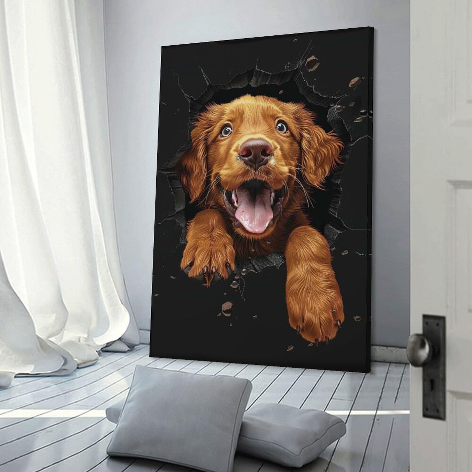 Junmoney Chesapeake Bay Retriever Hanging Wall Art 24x36inch(60x90cm), for Small Homes, Bedrooms Or Open Spaces, Decorative Canvas Decor for Home Updates