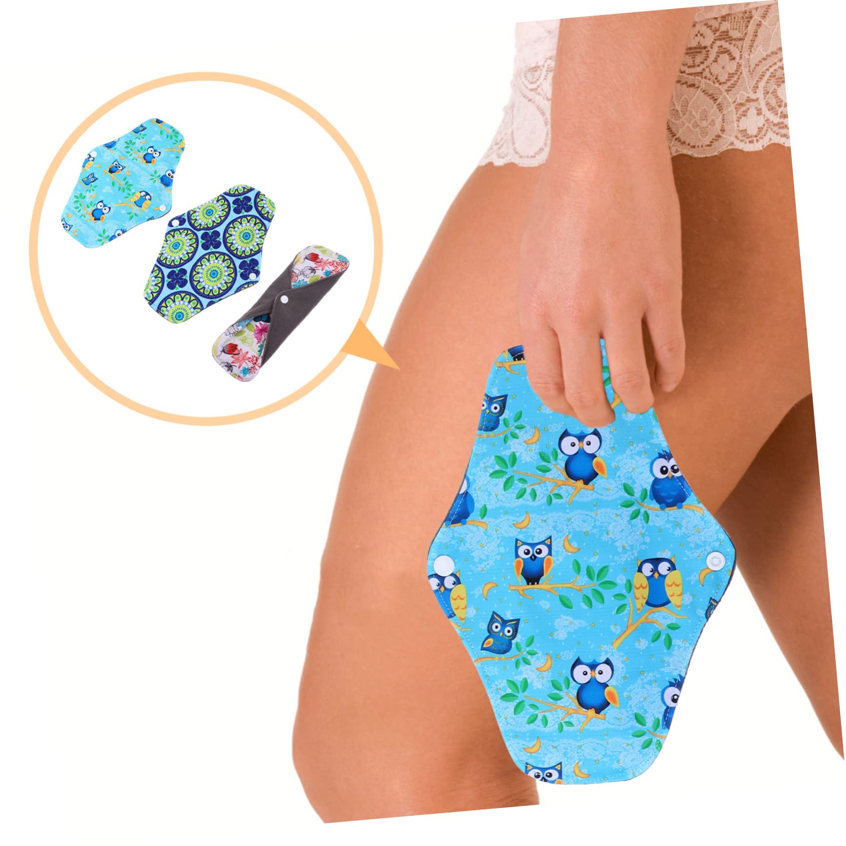 Didiseaon 3 Juegos Toallas Sanitarias Reutilizables Toallas Sanitarias De Tela Compresas Menstruales Reutilizables Compresas Con Alas Cuecas Menstruales Colchonetas De Lactancia 3 Piezas * 3