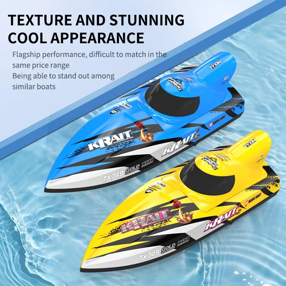 Hochgeschwindigkeits-RC Rennboot für Pool & See, 2,4GHz Brushless Wasserdichtes Elektrisches Speedboot mit Anti-Kenter Turbo-Jet-Wasserfahrzeug & Sicherheitsalarm, Sommer-Wasserspielzeug Geschenk
