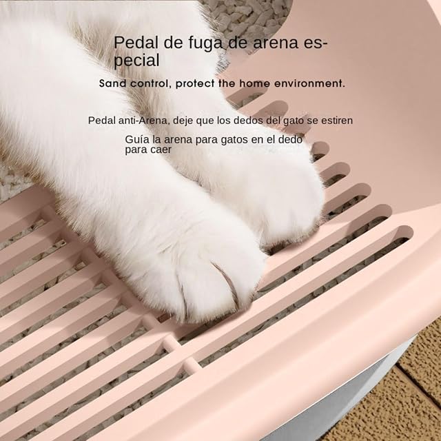 Foto 4 de 8 de XILENY Caja de Arena para Gatos, Caja de Arena Cerrada,Arenero para Gatos Grande