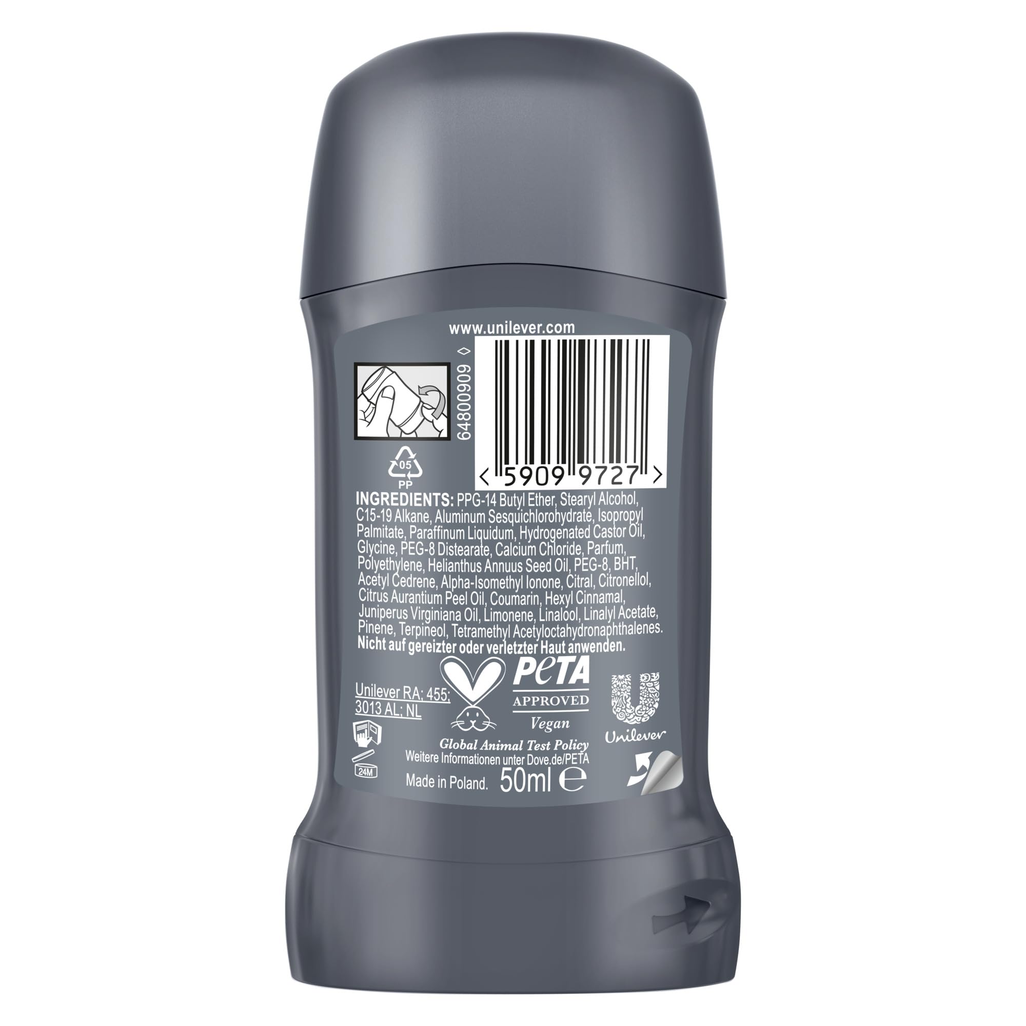 Dove Men+Care Advanced Anti Transpirant Deo Stick Invisible Dry Deodorant mit 72 Stunden Schutz gegen Körpergeruch und Achselnässe 50 ml