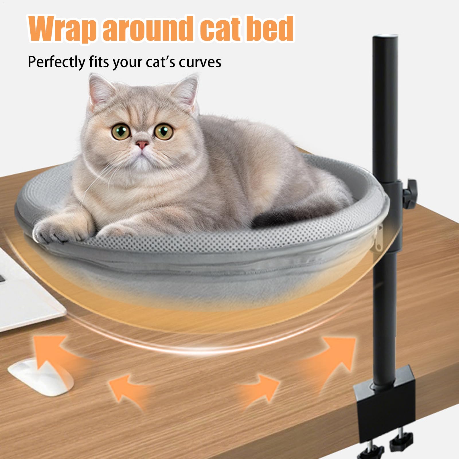 Hamac De Bureau pour Chat Nid De Repos Doux Et Amovible