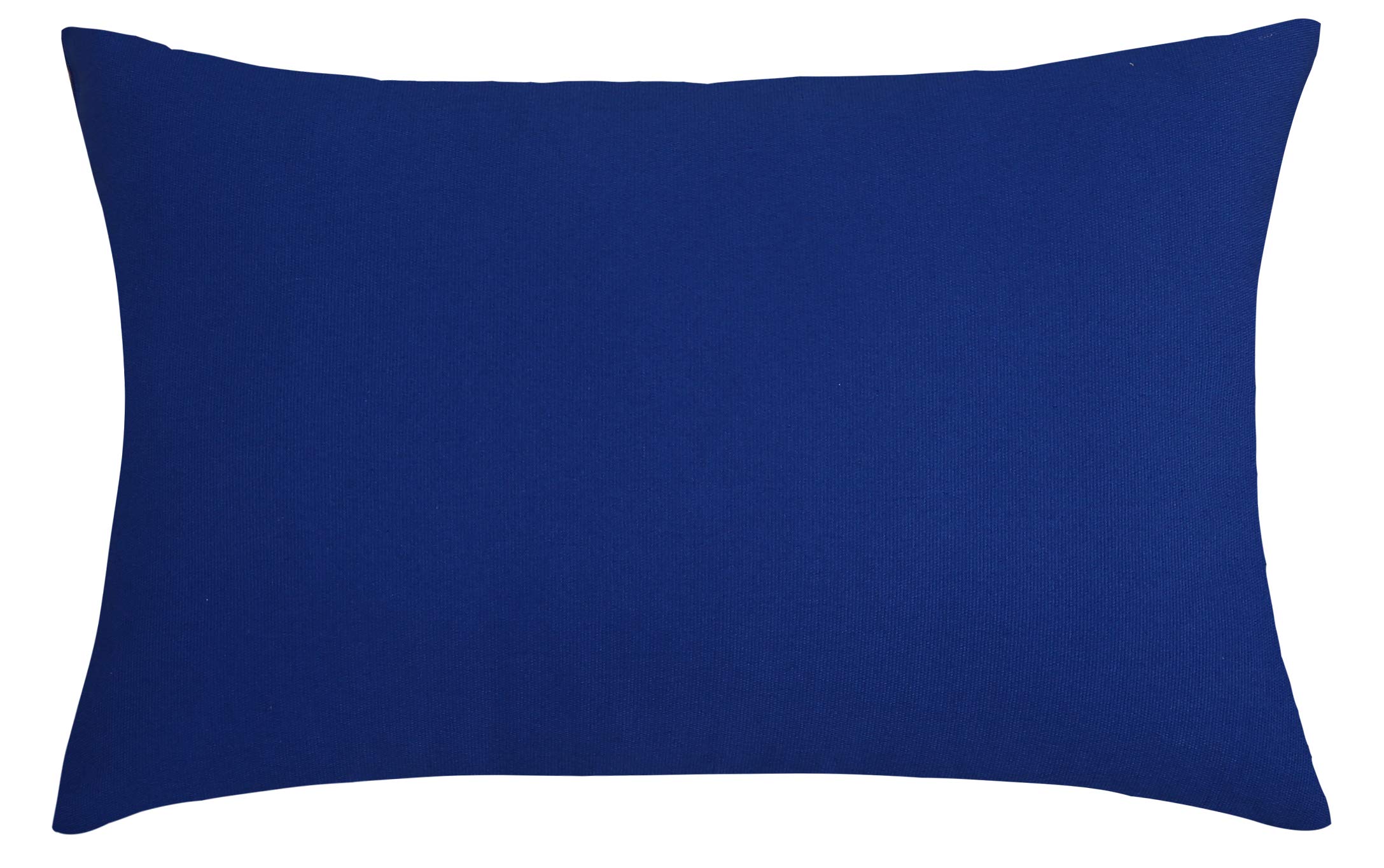TangDepot Cotton Solid Throw Pillow Covers, 12" x 20" , Royal Blue, 1 Count (Pack of 1)