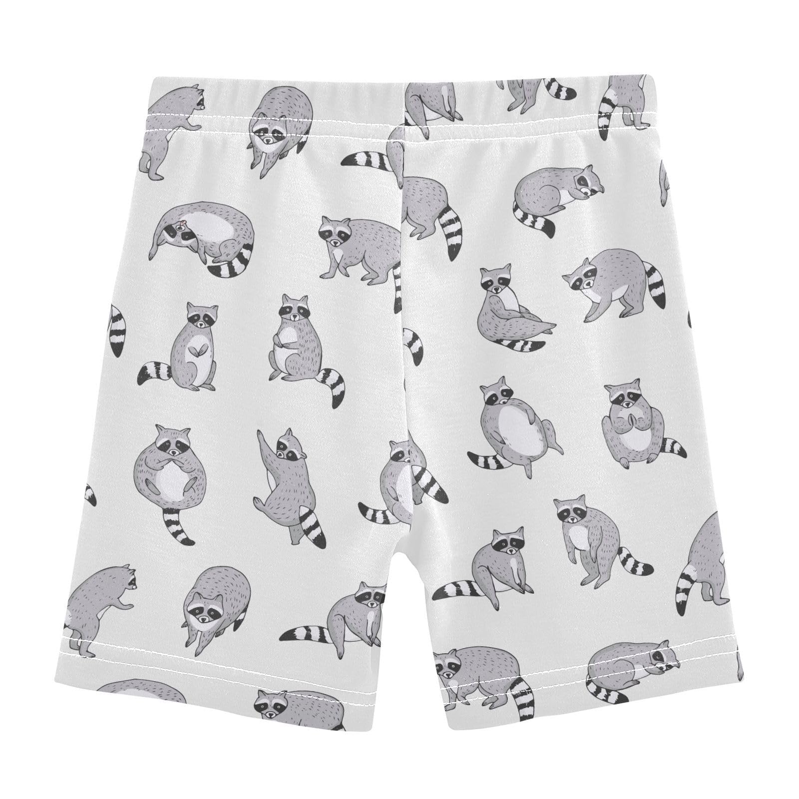 JHKKU Girls Raccoon Shorts Cotton Cartwheel Bike Kids Biker Under Dress Dance Short Girl Clothes 8Y