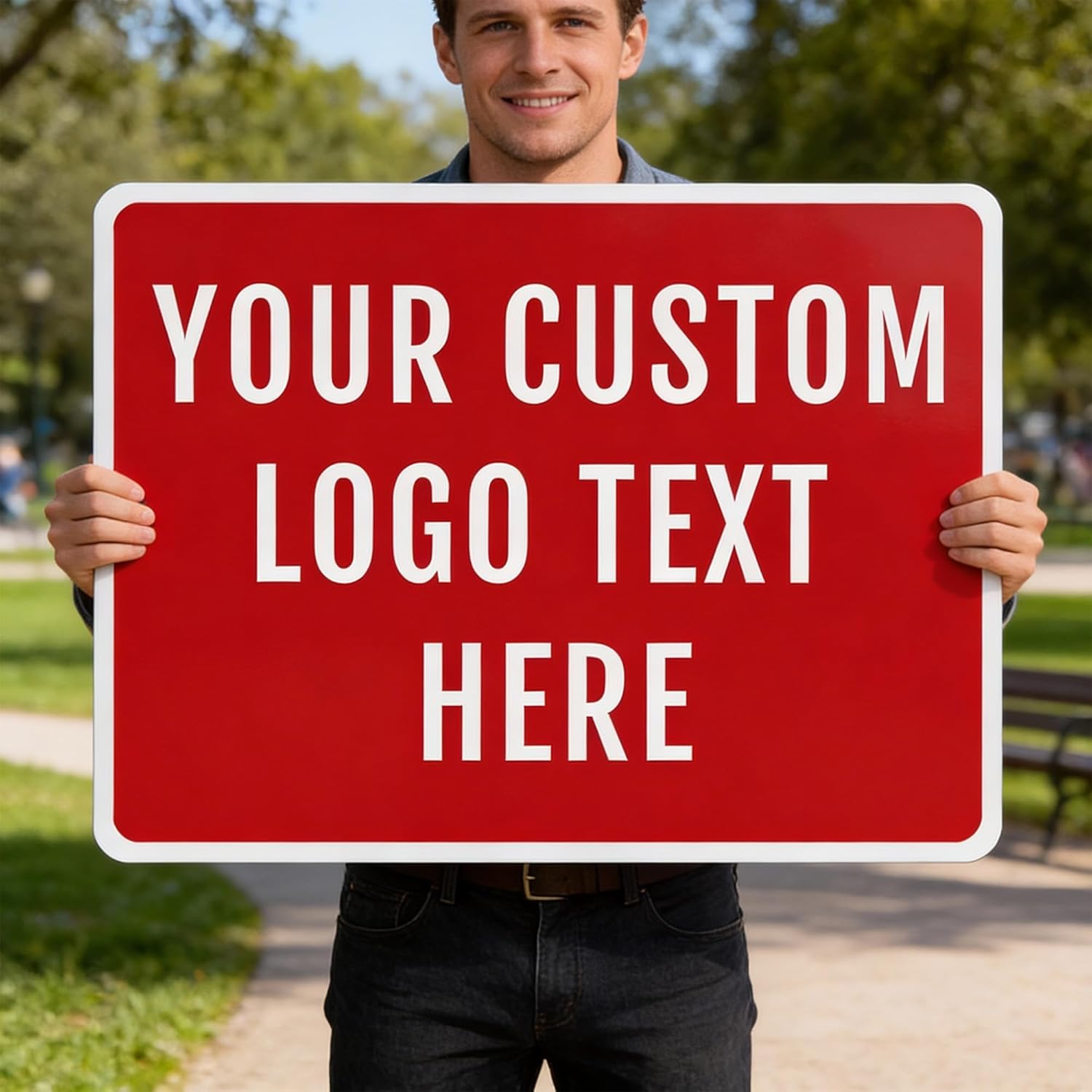 Custom Metal Signs Outdoor- 24 x 18 inch Rust Free .040 Aluminum, UV Printed, Reflective Coating, Weatherproof & Durable