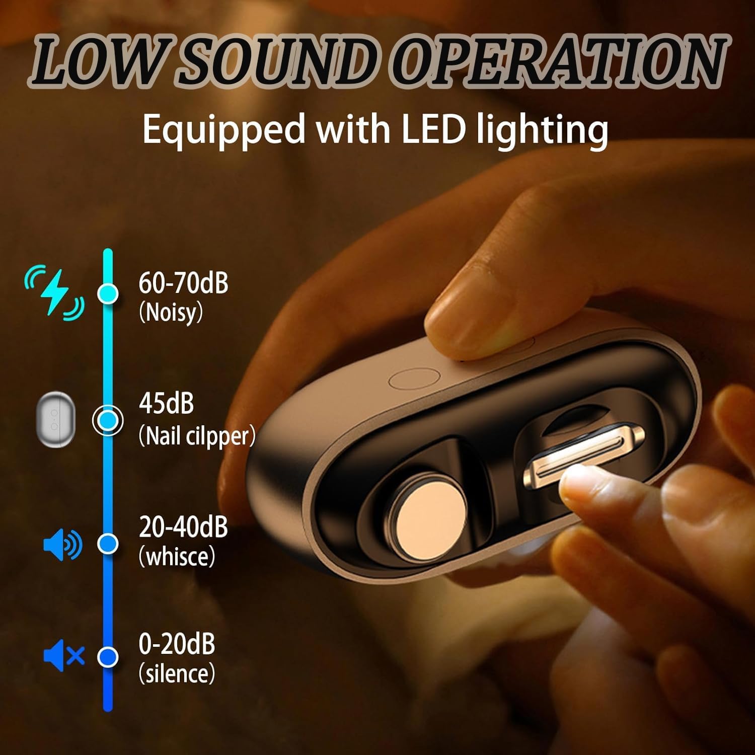 Tagliaunghie Elettrico, Tagliaunghie Automatico per Lucidatura Elettrica, Multifunzionale Intelligente con Luce LED e Conservazione degli Scarti, per Unghie Spesse degli Anziani