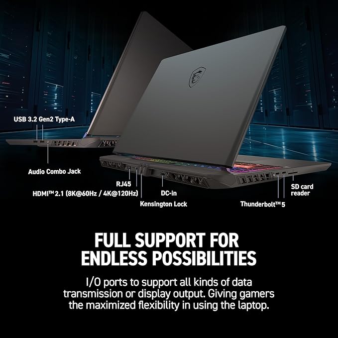 MSI Vector 16 HX AI 16" 144Hz FHD+ Gaming Laptop Intel Core Ultra 7 miniatura 6