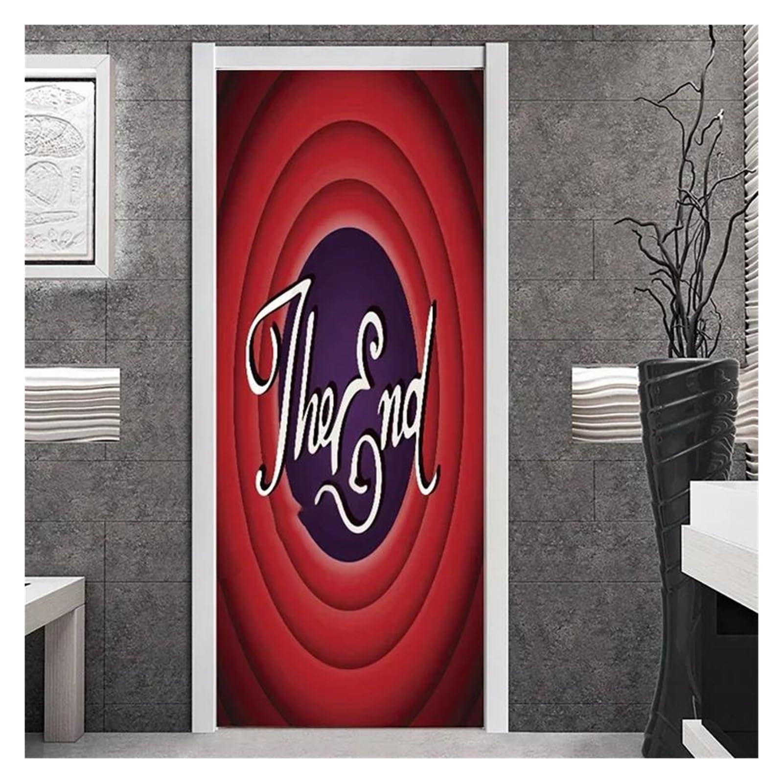 Papier peint graffiti hippie pour porte | Décoration de chambre d'adolescent