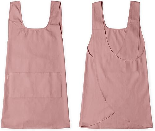 Hudson Durable Goods Delantal de algodón con espalda cruzada para mujer, delantal cruzado sin costuras