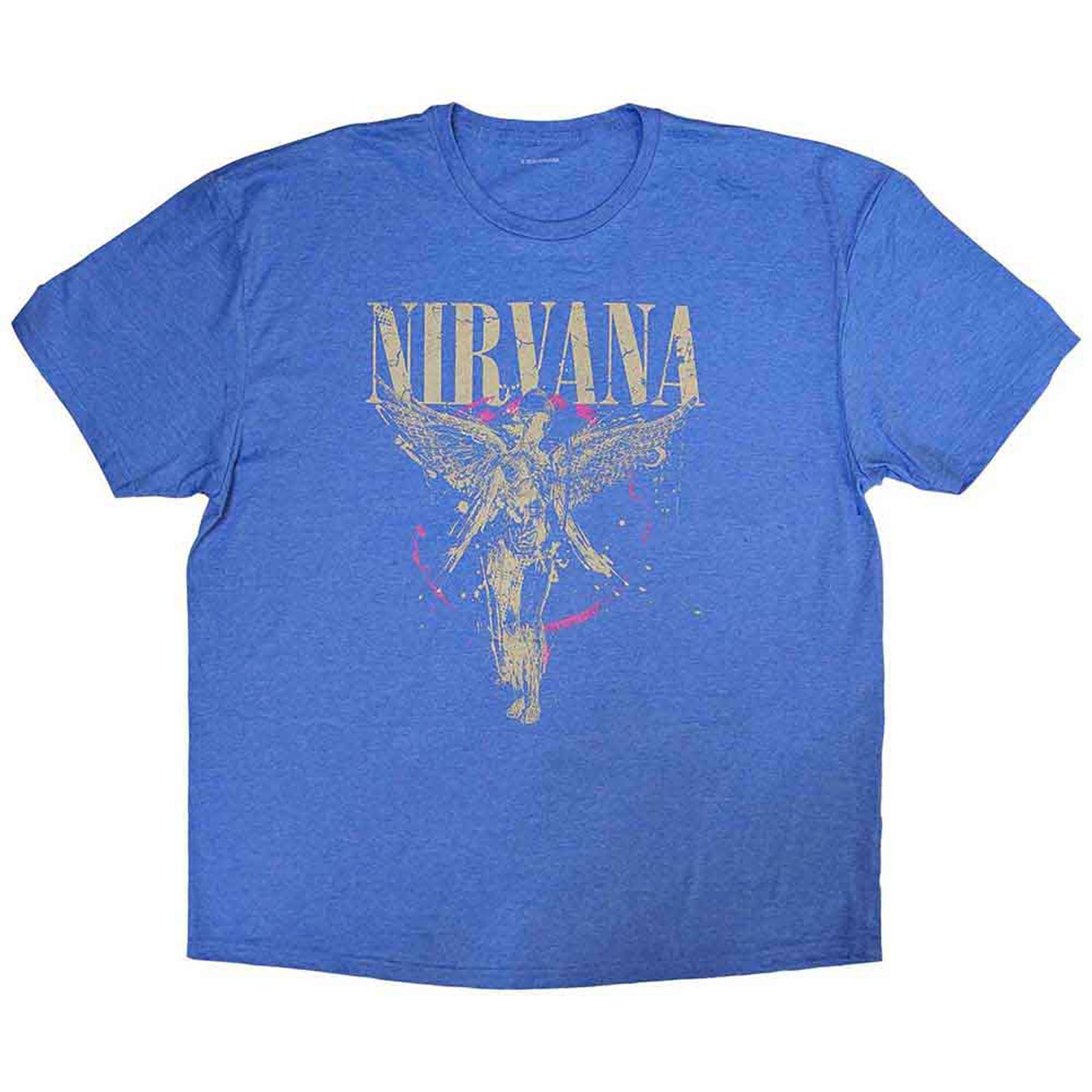 NIRVANA Tシャツ 青色 S NIRVANA (ニルヴァーナ) Xerox Smiley Face 「ゼロックス