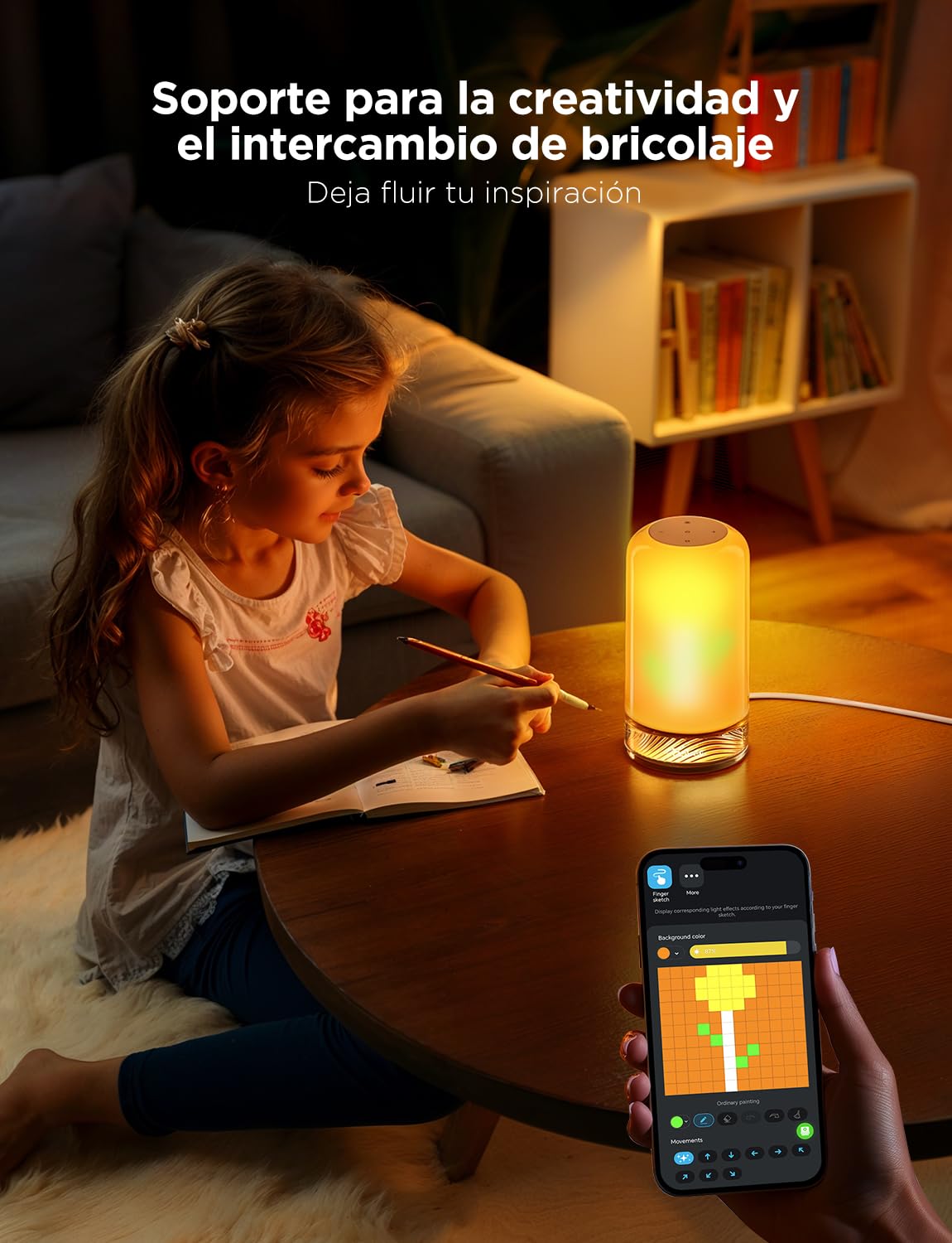 Govee Lamparas de Mesita de Noche Tactiles RGBICWW LED Regulable, 70+ Modos de Escena, 2700-6500k, Compatible con Alexa, Funciona con Matter, Función de Temporizador, para Salón y Dormitorio, Cableada