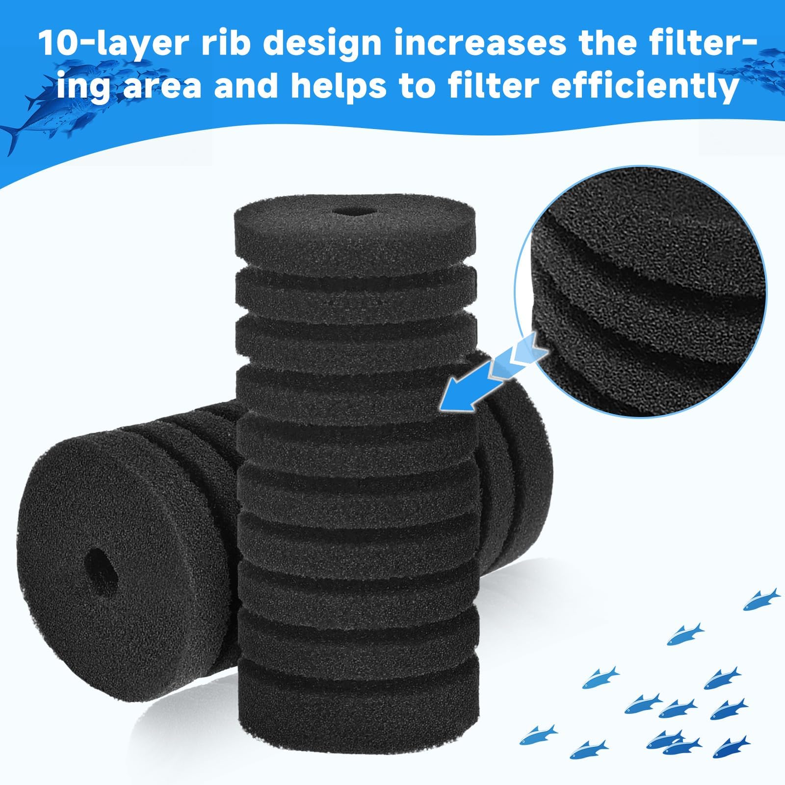 AQQA Aquarium Filter Cotton,Aquarium Filter Cartridge Replacement - Image 4