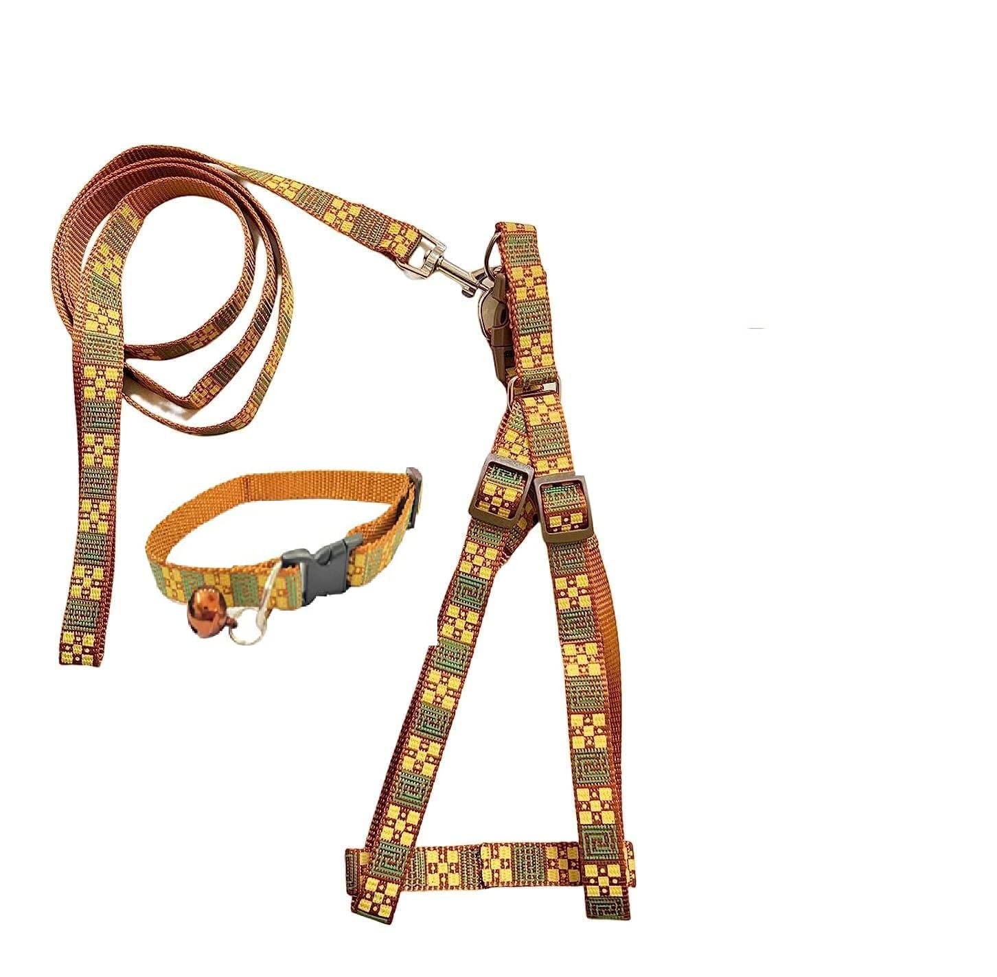 Dog trust Dog Nylon Interactive Printed Harness Belt, Leash and Collar Set for Puppy and Small Dog Size 15MM Color Brown (B0C1SYVVJ1) Amazon Price History, Amazon Price Tracker