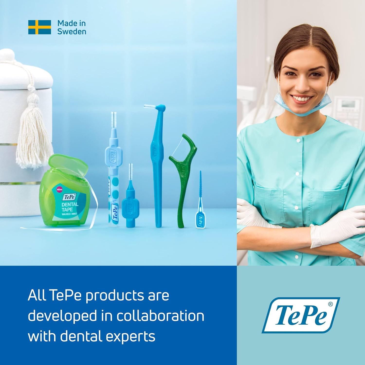 TePe Interdental Brush Original, Soft Dental Brush for Teeth Cleaning, Pack of 6, 0.40 mm, Extra-Small/Small Gaps, Pink, Size 0