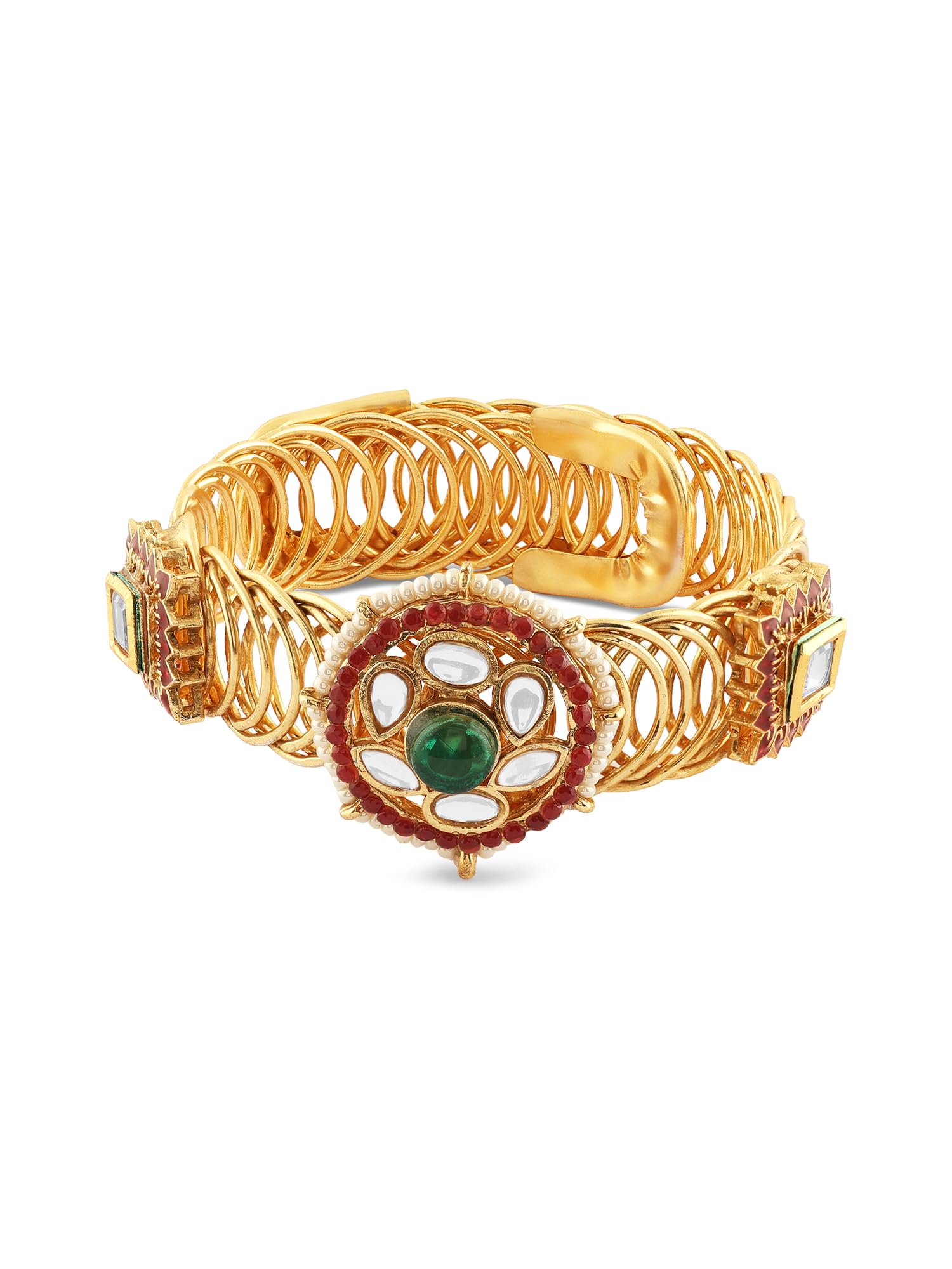 ZAVERI PEARLS Pink Green Stones & Kundan Embellished Flexible Ethnic Bangle Style Kada For Women-ZPFK17133 (B0CRRM5251) Amazon Price History, Amazon Price Tracker