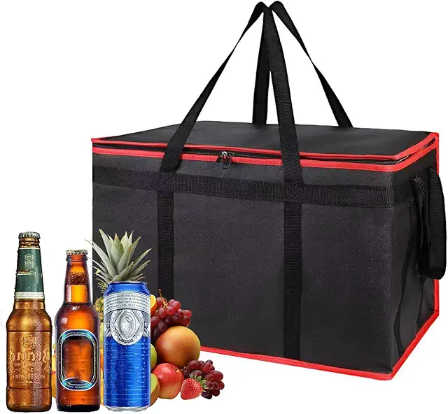 Sac isotherme XXXL en tissu Oxford, résistant aux éclaboussures, pliable et stable avec poignée de transport – Idéal pour le camping, les pique-niques, le stockage des aliments