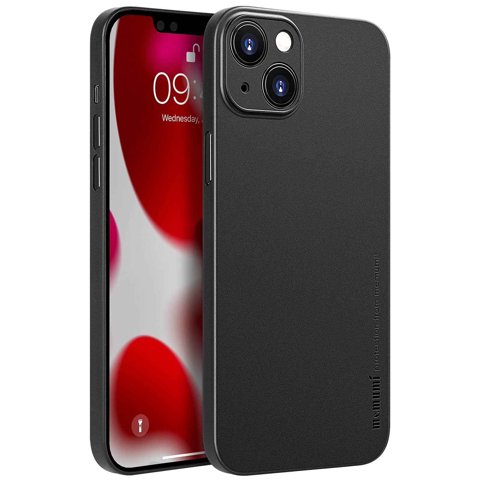 Memumi Ultra Slim 0.3mm Thin Back Cover Case Compatible for iPhone 13 - Polypropylene, Scratch Resistant, Anti-Fingerprint | Matte Black | AFC213401