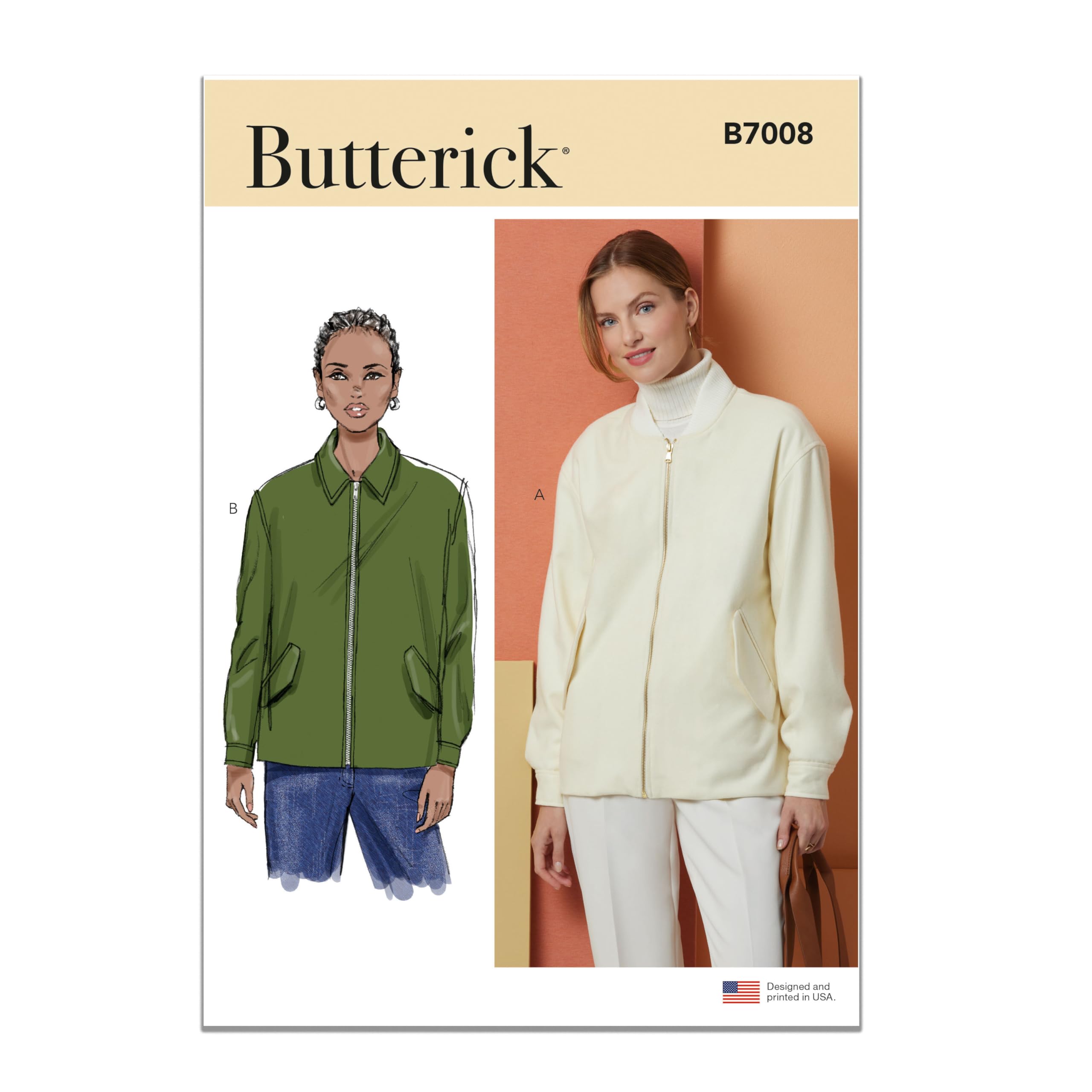 BUTTERICK Sewing Pattern B7008H5 Misses' Jackets H5 (6-8-10-12-14)