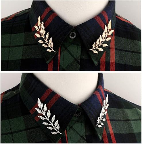 Miniatura 7 de Vpang - 2 pares de elegantes broches de metal con diseño de hoja de trigo, broche para traje, clip, collar, camisa, collar, broche, broche, broche