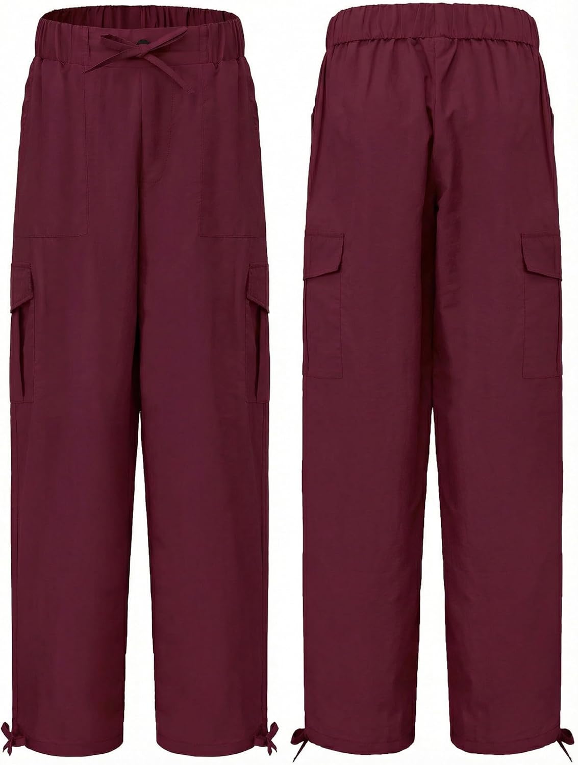 Womens Cargo Joggers Parachute Y2K Pants Lightweight Hiking Travel Scrub Pants Elastic Waist with Drawstring Quick Dry - Image 5