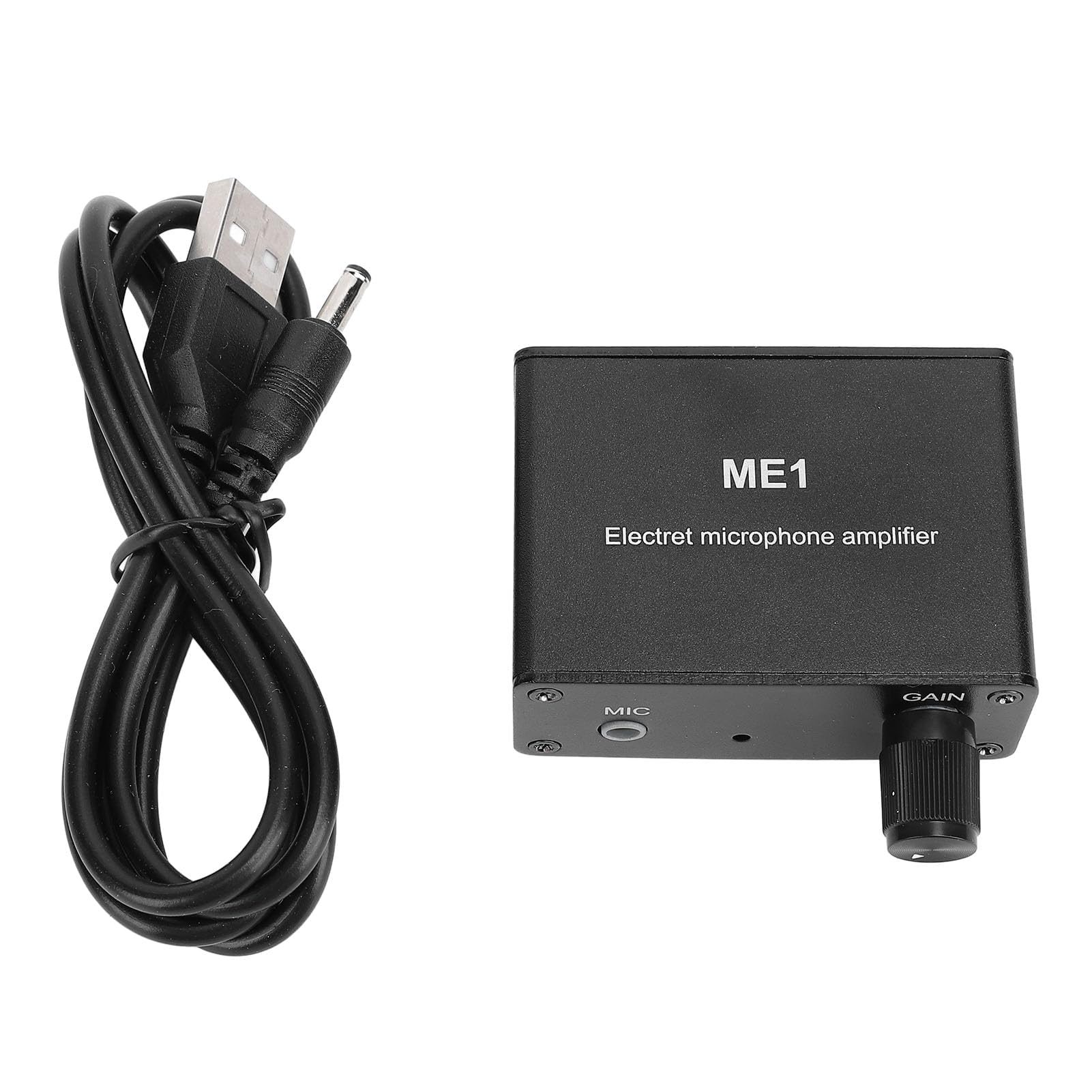 Amplificateur de Microphone à Condensateur - Préampli Son avec Gain Réglable 0-20dB - Entrée 3,5mm pour Casque